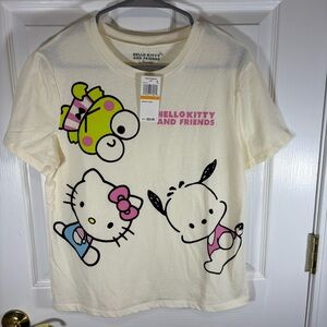 New Hello Kitty And Friends By Sanrio Junior’s T Shirt S Cream Keroppi Pochacco